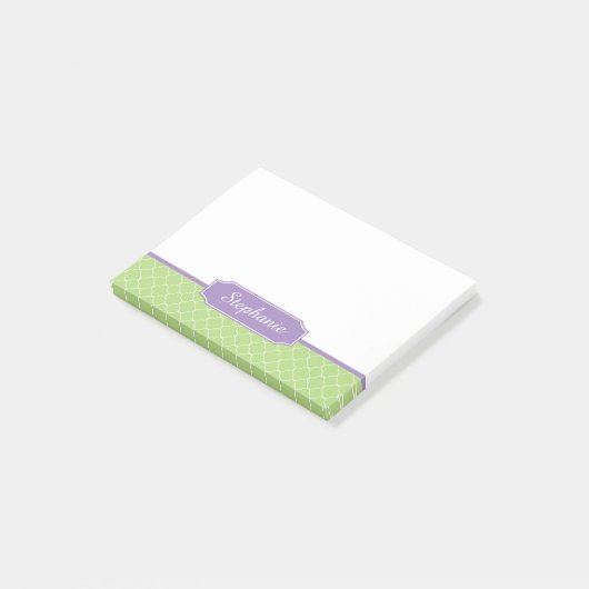 Lila Quilfolienmonogramm Post-it Klebezettel (angewinkelt)