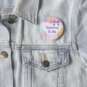 Lila Quilt-Oma als Baby-Showknopf Button (Beispiel)