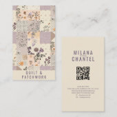 Lila Quilt-Patchwork-Handmade Kleidung Visitenkarte (Vorne/Hinten)