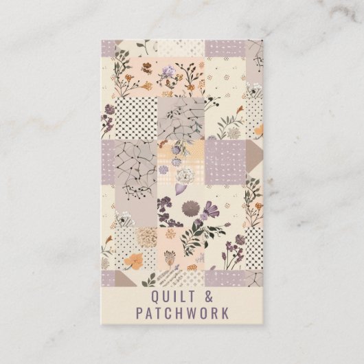 Lila Quilt-Patchwork-Handmade Kleidung Visitenkarte (Vorderseite)