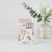 Lila Quilt Patchwork Handmade Kleidung Visitenkarte (Stehend Vorderseite)
