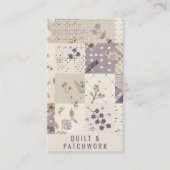 Lila Quilt Patchwork Handmade Kleidung Visitenkarte (Vorderseite)