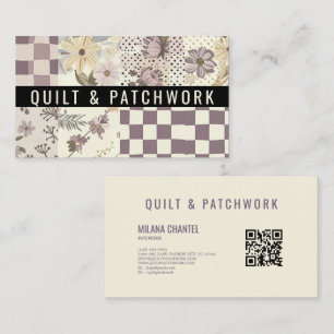 Lila Quilt-Patchwork-Handmade Kleidung  Visitenkarte