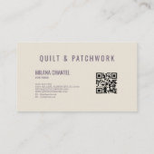 Lila Quilt-Patchwork-Handmade Kleidung Visitenkarte (Rückseite)
