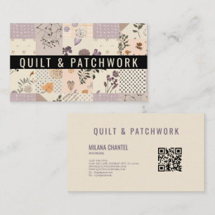 Lila Quilt Patchwork Handmade Kleidung  Visitenkarte