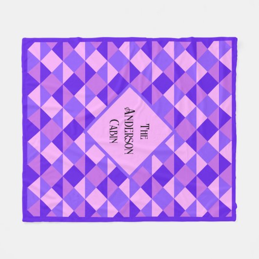 Lila Quiltmuster Fleecedecke (Vorderseite (Horizontal))