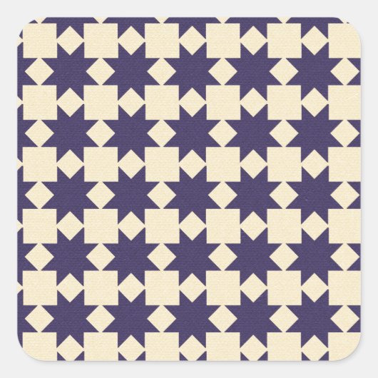 Lila Quiltmuster Quadratischer Aufkleber (Vorderseite)