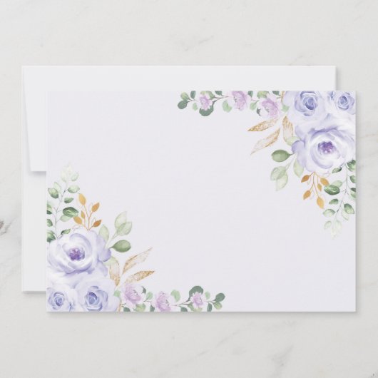 Lila Quinceañera 15. Geburtstag Dankeschön Karte (Rückseite)