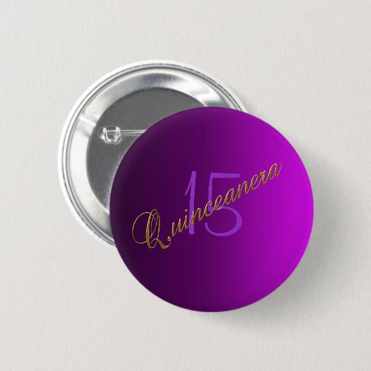 Lila Quinceanera Club Button (Vorne & Hinten)