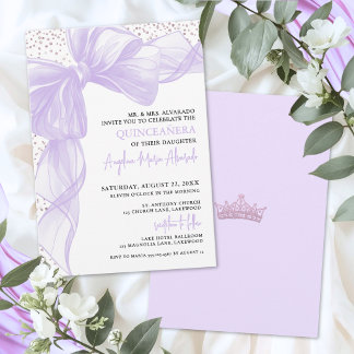Lila Quinceanera Einladung