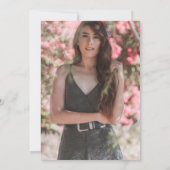 lila Quinceanera-Fotokarte Save The Date (Rückseite)