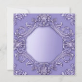 Lila Quinceañera Geburtstagspartei Einladung (Rückseite)