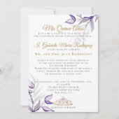 Lila Quinceañera Mis Quince Años Einladung (Vorderseite)