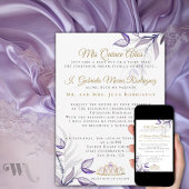 Lila Quinceañera Mis Quince Años Einladung