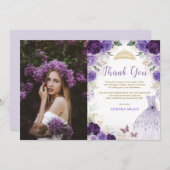 Lila Quinceañera Princess Dress Dankeschön Karte (Vorne/Hinten)