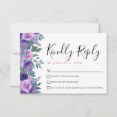 Lila Quinceanera-RSVP-Karte RSVP Karte (Vorderseite)