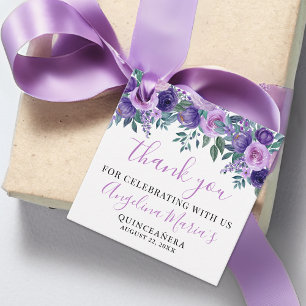 Lila Quinceanera Vielen Dank Geschenkanhänger
