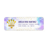 Lila Quinceañera Watercolor Gold Glitzer-Adresse (Vorne)
