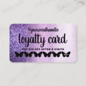 Lila Rabatt für Schwarzem Glitzer Schmetterling-Ku Treuekarte (Vorderseite)
