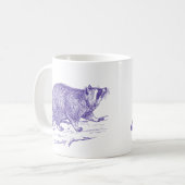 Lila Raccoon Illustration Tasse (Vorderseite Links)