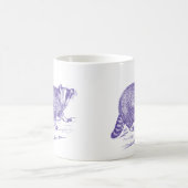 Lila Raccoon Illustration Tasse (Mittel)