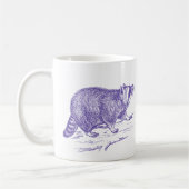 Lila Raccoon Illustration Tasse (Links)