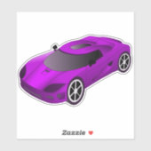 Lila Race Car Contour Aufkleber (Blatt)