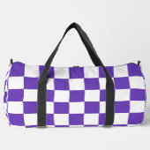 Lila Racing Checkered Flag Display benutzerdefinie Duffle Bag (Vorderseite)
