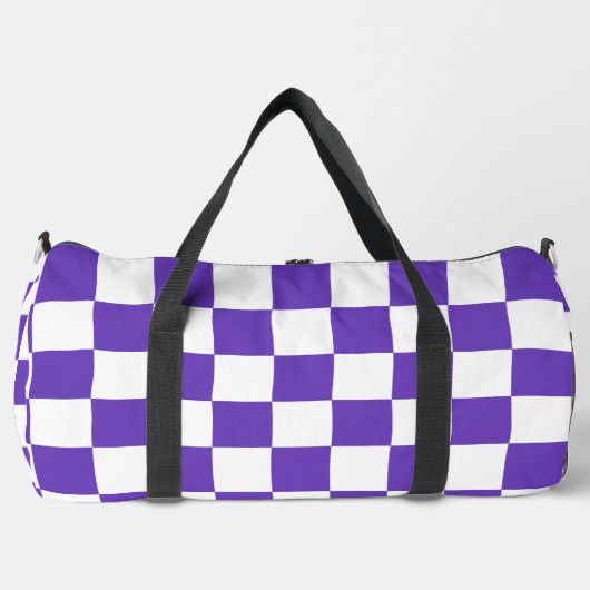 Lila Racing Checkered Flag Display benutzerdefinie Duffle Bag (Vorderseite)