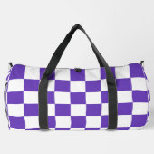 Lila Racing Checkered Flag Display benutzerdefinie Duffle Bag (Rückseite)