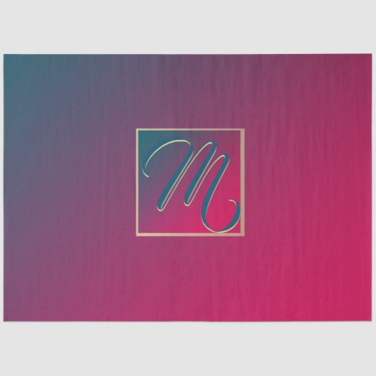 Lila Radient Monogramm Seidenpapier (Vorderseite)