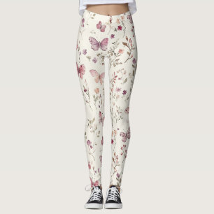 Lila Rahm Schmetterlinge Floral Leggings