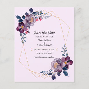 Lila Rahmen für den Blumenrahmen Save the Date Flyer