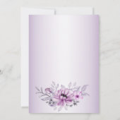 Lila Rahmen für die Hochzeitpink-Blütenviolette Einladung (Rückseite)