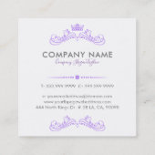 Lila Rahmen Quadratische Visitenkarte (Rückseite)