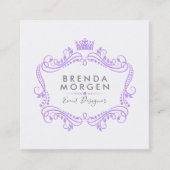 Lila Rahmen Quadratische Visitenkarte (Vorderseite)