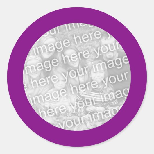 Lila Rahmen Runder Aufkleber (Vorderseite)