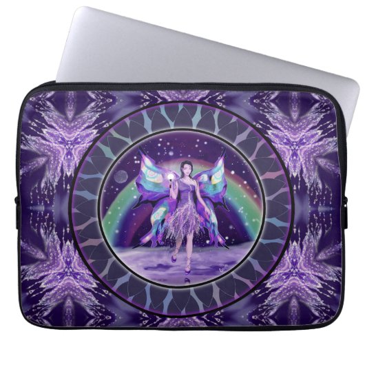 Lila Rain Fairy Laptopschutzhülle (Vorderseite)