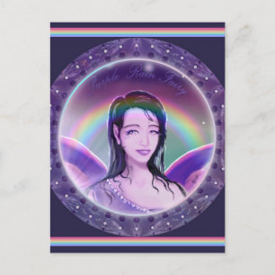 Lila Rain Fairy Postkarte