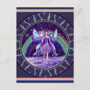 Lila Rain Fairy Postkarte