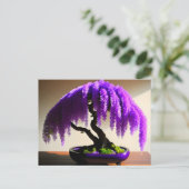 Lila Rain Wisteria Bonsai, Postüberquerung Postkarte (Stehend Vorderseite)