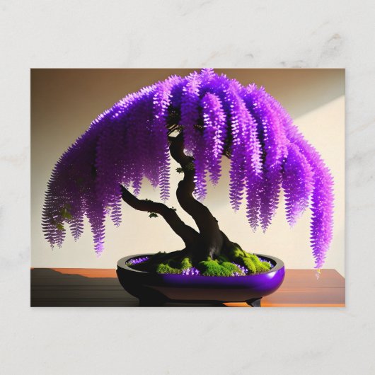 Lila Rain Wisteria Bonsai, Postüberquerung Postkarte (Vorderseite)