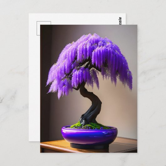 Lila Rain Wisteria Bonsai, Postüberquerung Postkarte (Vorne/Hinten)