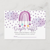 Lila Rainbow Baby Duwer Diaper Tombola Begleitkarte (Vorderseite)