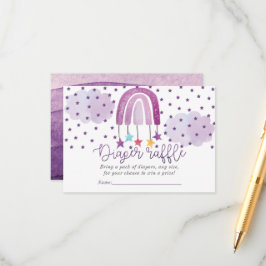 Lila Rainbow Baby Duwer Diaper Tombola Begleitkarte