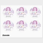 Lila Rainbow Baby Showpastel Vielen Dank Runder Aufkleber (Blatt)