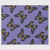 Lila Rainbow Butterfly Geschenkpapier (Flach)