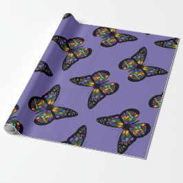 Lila Rainbow Butterfly Geschenkpapier