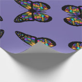 Lila Rainbow Butterfly Geschenkpapier (Ecke)