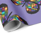 Lila Rainbow Butterfly Geschenkpapier (Rolleneckpunkt)